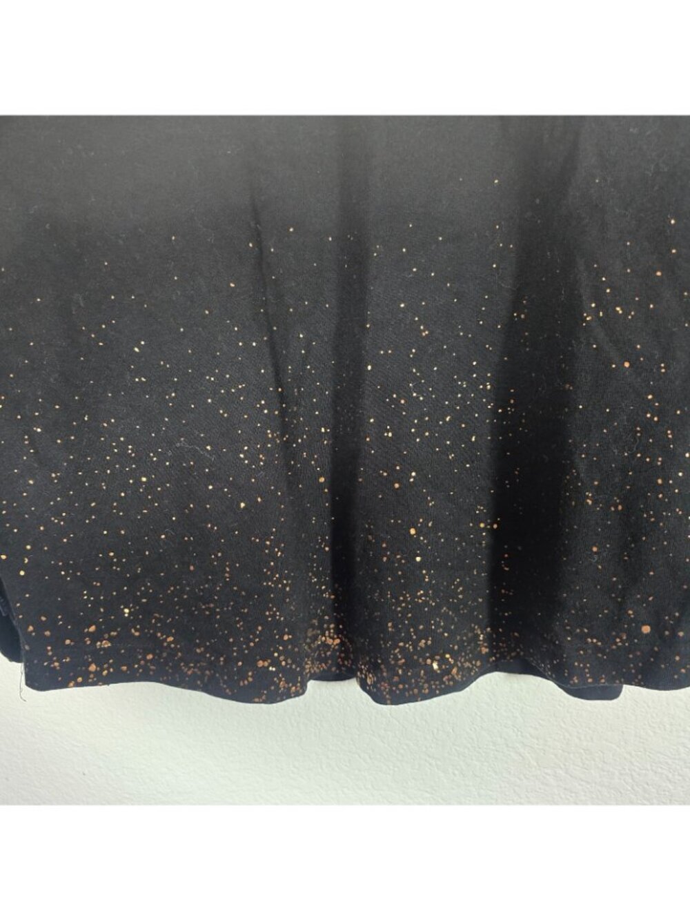 Disney Spirit Jersey Women Small Black Copper Speckled Puffy Logo Long Sleeve - Picture 6 of 7